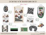 Cot Duvet Bedding Go Cart Race To The Checkered Green Line Set