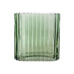 Glass Vase With Stripes Green