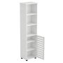 White Slim 6-TIER Bathroom Storage Cabinet Tall Narrow Floor Unit Wit Door