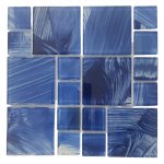Crystal Glass Mosaic Tile Sky Blue Mix 15CM X 15CM