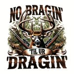 1PC Newest Hunting And Fishing Graphics Diy Iron On Transfer Stickers On Clothes T-shirts Jackets Jeans No Braggin Design Heat T