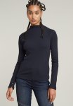 G-star Raw Slim Rib Mock T Wmn Ls - Blue