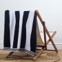 Miami Cabana Beach Towel Black