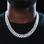 Chunky Iced Out Rhinestone Cuban Link Chain Necklace For Men Father's Day Gift