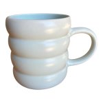 Ribbed Ceramic Mug - Soft Blue