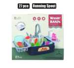 Playset Washup Basin Running Water 27PC Marketplace Brits Bros