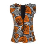 Orange Cotton Printed Top