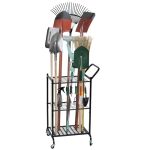Ranxfloat Garden Tool Organizer With Wheels Yard Tool Tower Rack For Garage Organization And Storage Up To 35 Long-handled Tools