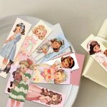 30-PACK Vintage-inspired Cute Cartoon Girl Bookmarks Assorted American Retro Designs Paper Reading Page Markers For Students Exq