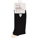 Clicks Trendy Socks Black With White Heart 7-11