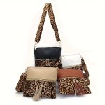 Leopard Print Tassel Slim Crossbody Pouches Pu Material With Adjustable Strap Stylish Women's Fashion Handbags