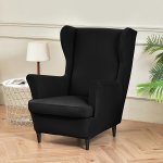 2PCS SET Waterproof Stretch Wingback Chair Cover For Bedroom Living Room Office Home Decor