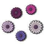 Mixed Purple Florals 5 Pack Jibbitz - Multi Osfa