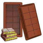 Silicone Chocolate Bar Mold Set - Bpa Free Flexible Bakeware For Large Stuffed Candy Bars - Oven & Freezer Safe Easy Clean Durab