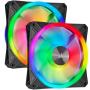 Corsair Icue QL140 Rgb 140MM Pwm Dual Fan Kit With Lighting Node Core