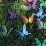 10-PACK 3D Luminous Butterfly Garden Stakes Glow In The Dark Artificial Butterfly Vase Fillers For Yard Decorations & Floral Arr