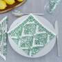 Classic Print Linen-look Napkin 25 Pack - Green