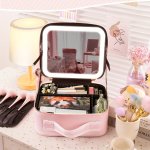 Makeup Bag With Mirror And Light 3 Colors Travel Makeup Bag With Mirror Portable Lighted Makeup Organizer Cosmetic Case Birthday