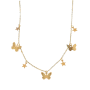 Elegant Butterfly & Star Pendant Necklace - Gold