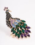 Goldair Gold Sparkly Peacock Ring - M l