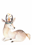 Boho Woodlands Deer - Canvas Print - 600MM X 600MM
