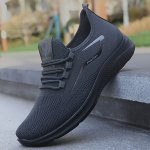 Men's Casual Sneakers - Breathable Knit Non-slip Eva Sole Lace-up All-season Comfort Shoes
