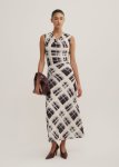 Ruched Cowl Mesh Dress