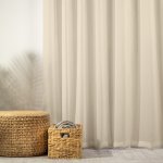 Capri Eyelet Sheer Curtain Natural - Longer Length 270CM W X 255CM L