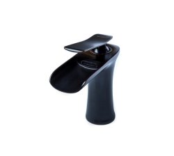 Premium Deck Mounted Blackened Brass Waterfall Basin Mixer