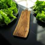 Acacia Rectangular Edged Chopping Board With Leather Handle