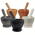 1 Set Kitchen Garlic Mortar Pounding Chili Bowl Mortar And Pestle Set For Garlic Peper Garlic Crusher Household Chili Grinder Ma