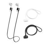 Blingkingdom 2 Pcs Magnetic Anti-lost Straps Soft Silicone Wireless Earbud Lanyards For Sports Running Black And White