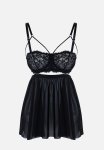 Black Lace Knitted Babydoll