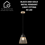 Black And Gold Metal Pendant Light Fitting - Es LED