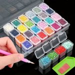 28 Compartments Storage Box Plastic Jewelry Storage Box 4 Compartments Separated With Adjustable Dividers Transparent Storage Bo