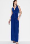 Lined Knitted Long Evening Dress - Sax
