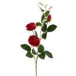 Artificial Red Rose Stem 3 Head 75CM
