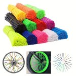 72PCS Bike Wheel Spoke Wraps Motorcycle Tire Spoke Wraps Plastic Sleeves Bicycle Rim Protector For Cover & Decoration Length: 24