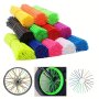 72PCS Bike Wheel Spoke Wraps Motorcycle Tire Spoke Wraps Plastic Sleeves Bicycle Rim Protector For Cover & Decoration Length: 24 Cm