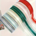 Metallic Edge Organza Ribbon For Diy Crafts Bows & Gift Wrapping - Variety Pack 108-INCH Length - Assorted Colors White Red Blac