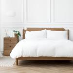 200 Thread Count 100% Cotton Percale Duvet Cover Set White - Super King 260X240CM