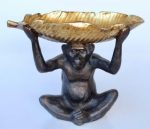 Monkey Holding Gold Leaf Tray – 32X40X20CM