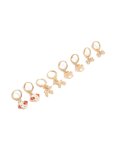 Kids Gold Dog & Paw Huggie Earrings 4-PACK