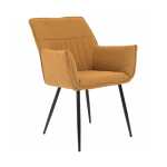 Clarrice Metal And Fabric Dining Chair Black Grey Tan - Dark Grey