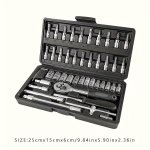 Professional Grade 46-PIECE & 150-PIECE Ratchet Wrench Socket Sets Chrome Vanadium Steel - Metric & Sae For Auto & Home Repair W