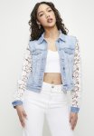 Sissy Boy Tarah: Denim Jacket With Crochet Detail - Light Vintage