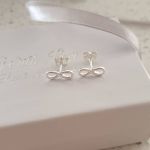 Naomi 925 Sterling Silver Small Infinity Earrings Size 4X10MM