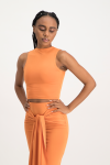 Hazel High Neck Crop Top - Dusty Orange - XS