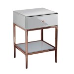 Rosie White Mirror Pedestal 1 Drawer- Set Of 2