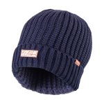 WBL372 Ladies Navy Rib Knit Cuffed Beanie